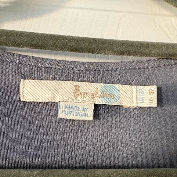 Boden Polka Dot V-Neck Wrap Dress in Blue - Picture 6 of 7